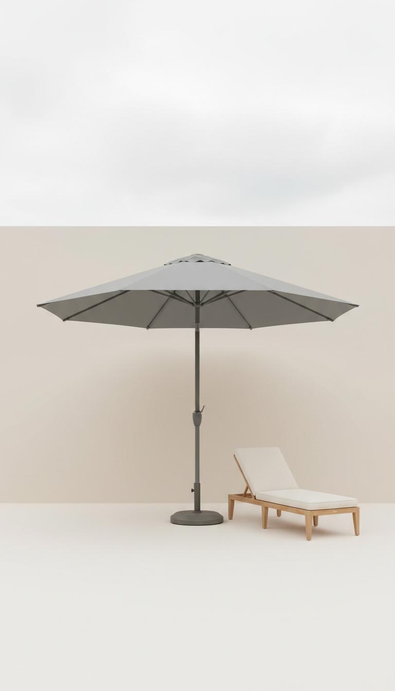 Cantilever umbrella in cool slate