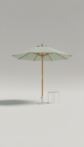Center-pole umbrella in soft sage
